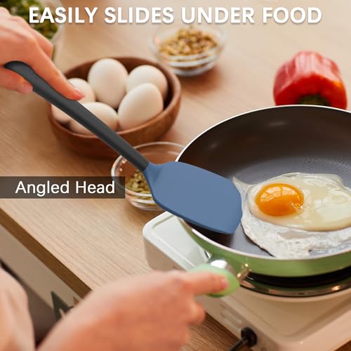 Image of Coukre 3 Pack Silicone Spatula Set, Heat Resistant to 500F, BPA-Free