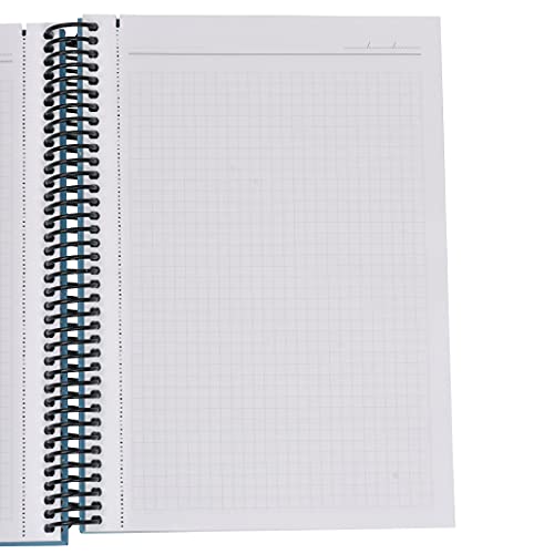 Mikro Spiral Grided Notebook - Hardcover Journal Graph Subject Quad Grided - 6.69X9.44 Inches Graphing Paper Notebook And Work College Note Taking 2 Pack (120 Sheets), Ryellow-01, Grid-Gray #TOP1