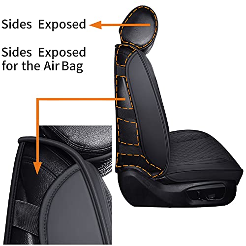 YIERTAI Universal Front Seat Covers Compatible with Hyundai Tucson Elantra Sonata Nissan Rogue Crosstrek Honda CRV Buick Century Encore Mazda CX5 WRX Sentra(2 PCS Front/Black) by YIERTAI - Image 4