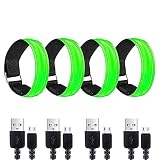 Batería recargable: la batería no tiene que ser reemplazada, cada pulsera viene con dos cables de carga USB. Puedes recargar fácilmente la pulsera LED en cualquier momento y en cualquier lugar. El tiempo de carga es de aproximadamente 2 horas y puede ser de 4 a 5 horas