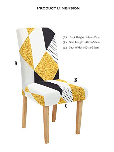 Image of Cortina Dining Chair Slipcover | Protection Chair Cover | Geometric Print, Removable, Washable | Universal Fit Super Soft Stretchy Polyester Spandex | Hotel, Marriage, Wedding | Pack of 6, Multi 10