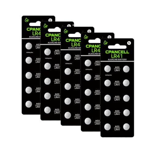 Pack 50 Pilas LR41 Alkalinas 1.5V Baterías Botón