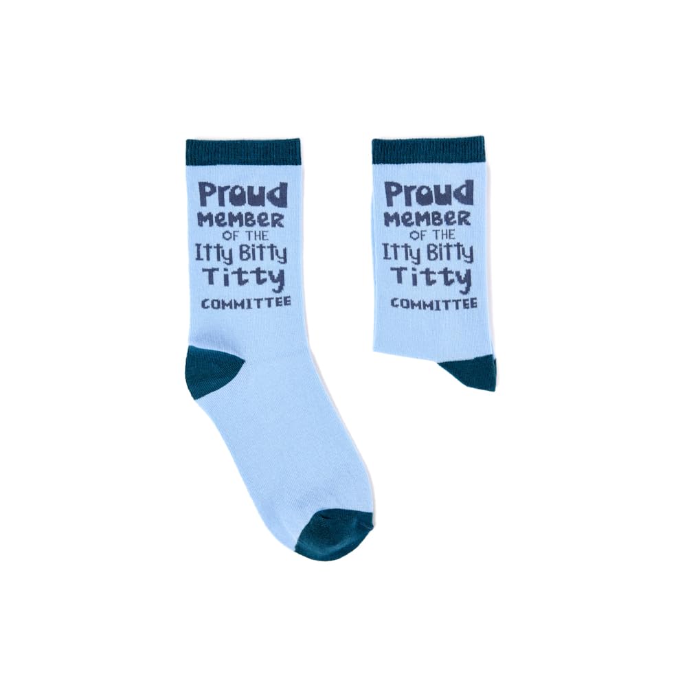 Urban Eccentric Unisex Ladies 4 - 8 Ladies Proud Member Of The Itty Bitty Titty Committee Socks | Gift | 1 Pair | Cotton Rich | Premium Socks | Novelty | Gifts (Ladies 4-8)