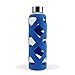 Aquasana AQ-WB-BLUE 550 ML Premium Borosilicate Glass Bottle with Silicone Sleeve, Blue