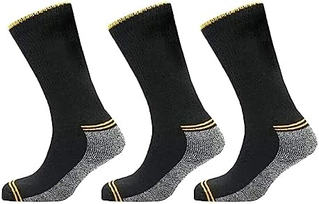 ITRAT Mens Diabetic Work Socks Heavy Duty with Reinforced Heels & Toes Rich Cotton industrial socks Moisture Wicking Breathable Boot Socks Superior Cushion & Eco Friendly Size 6-11