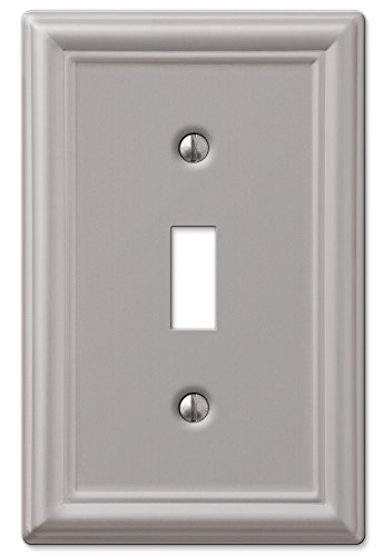 Image of Amerelle 149TBN Chelsea Wallplate, 1 Toggle, Steel, Brushed Nickel, 1-Pack