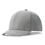 CLAPE Short Brim Baseball Cap, Fashion Cotton Anti Sweat Sunscreen Trucker Hats Short Bill Hats for Men Gray