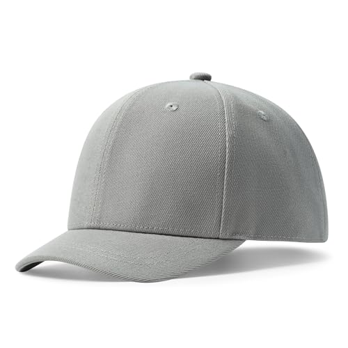 CLAPE Short Brim Baseball Cap, Fashion Cotton Anti Sweat Sunscreen Trucker Hats Short Bill Hats for Men Gray