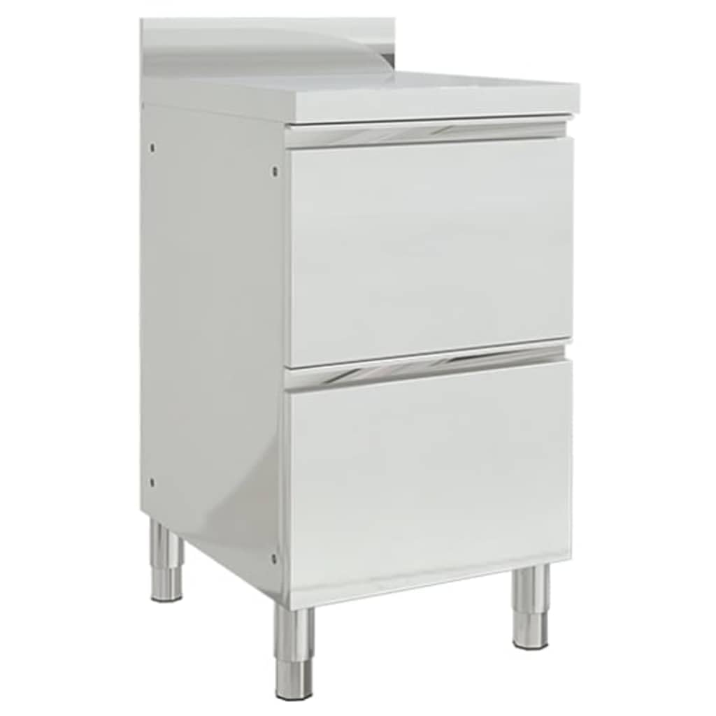 vidaXL Mobili da Cucina Commerciali 2 pz 50x60x96 cm in Acciaio Inox