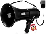 Pyle 50W Megafon mit Sirene & Mikrofon , Tragbar, Handmikrofon, 200m Reichweite Lautsprecher für Outdoor, Sport & Sicherheit Modellvarianten mit AUX/Recorder verfügbar