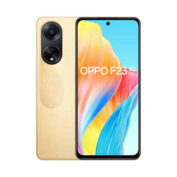 OPPO F23 5G (Bold Gold, 8GB RAM, 256GB Storage) | 5000 mAh Battery with 67W SUPERVOOC Charger | 64MP Rear Triple AI Camera with Microlens | 6.72″ FHD+ 120Hz Display | with Offers
