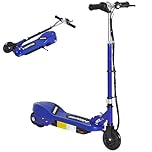 HOMCOM 5.5 Inch Kids Electric Scooter for Kids with Hand Brake, 120W Foldable and Adjustable E-Scooter, Up to 12km/h, 10km Range, for Ages 7-14, Blue