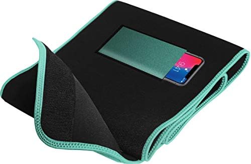 EDX Waist Trainer for Women - Body Shaper, Slimming Sweat Belt for Weight Loss with Phone Pocket | 10", Seafoam