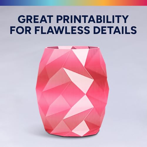 Image of OVERTURE Silk PLA Rainbow Filament 1.75mm, Bi-Color Shiny PLA Finish, Smooth & Glossy, 1kg Spool (2.2lbs), Ideal for Cosplay Jewelry & Home Decor (Silk Punch Pink)