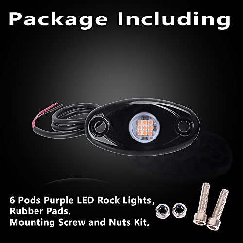 Calightskit 6 Pods Led Rock Lights Purple Pink For Jeep Off Road Truck Car Atv Suv Boat Under Body Glow Accent Lighting Lamp Waterproof Underglow Led Neon Underbody Fender Light Kits Lamp #TOP4