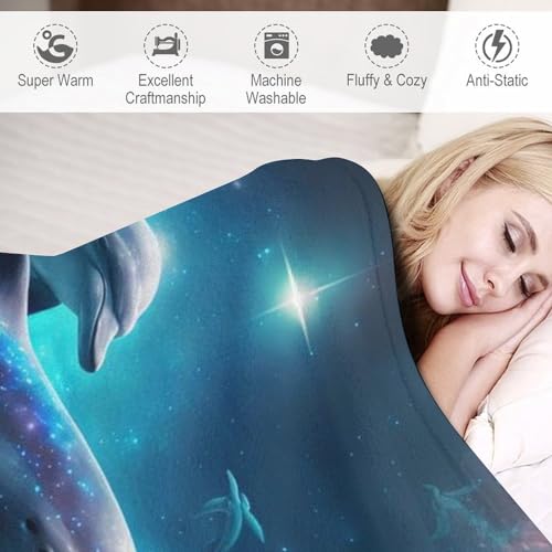 Manta de delfín de franela polar para sofá y cama con medidas de 130 x 150 cm 5
