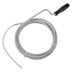 Professional Slow Drain Cleaner and Clog Remover – 10-Foot Metal Snake for Hair, Food, Debris, and Garbage Removal from Pipes, Plumber Tools