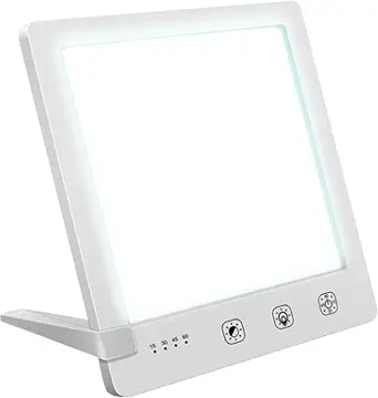 Light Therapy Lamp - 10000 Lux HappyLight with Adjustable Brightness, Timer & Stand