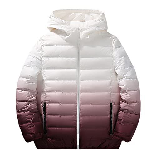 Doudoune homme à capuche rouge 3XL manteau compressible en duvet de canard