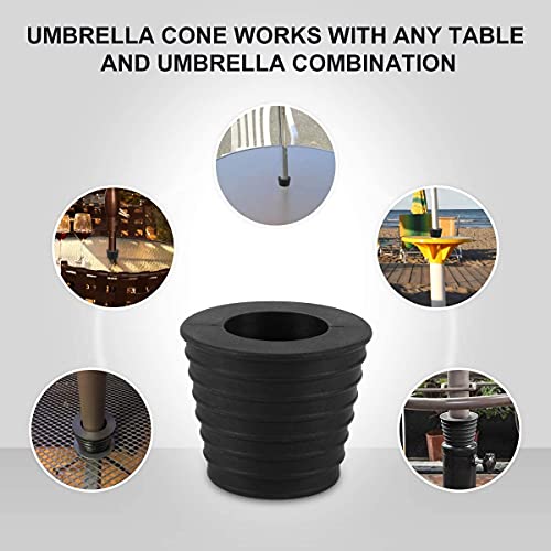 Umbrella Cone Wedge For Patio Table Hole Opening Or Parasol Base Stand 1.8 To 2.4 Inch Umbrella Pole Diameter 1 1/2 Inch （Black） (Black 2 Packs) #TOP6