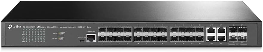 TP-Link Omada SG3428XF | 24 Port SFP Enterprise Level Switch | L2+ Smart Managed | Omada SDN Integrated | IPv6 | Static Routing | L2/L3/L4 QoS, IGMP & LAG