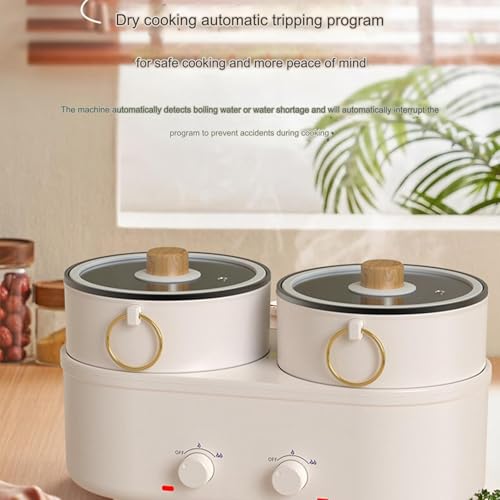 MZBDYYF Electric Hot Pot Split 1200W Slow Cooker - Nicht -Stick, Dampfer aus Edelstahl, Doppelauskleidung - perfekt für Partys, Familienversammlungen 7 MZBDYYF Electric Hot Pot Split 1200W Slow Cooker - Nicht -Stick, Dampfer aus Edelstahl, Doppelauskleidung - perfekt für Partys, Familienversammlungen