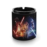 スターウォーズ 灰皿 革製灰皿 丸い円筒形 アッシュトレイ 卓上 大容量 屋外 おしゃれ ステンレス おしゃれ 大容量 屋外 室内 防臭 車用 ブラック 洗いやすい インテリア コンパクト