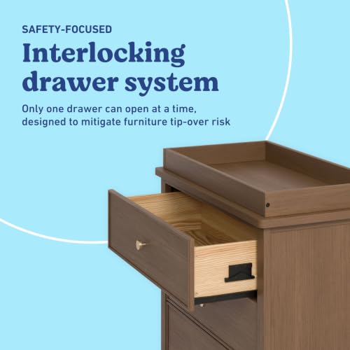 Graco Sasha 3-Drawer Chest with Changing Table Topper, Hazelnut - image 5
