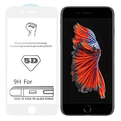 Verre Trempé iPhone 6/6s Plus Protecteur Écran 9H Blanc Plein Écran