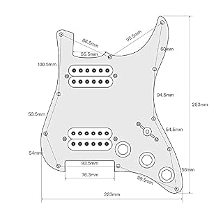 Chargé précâblé Précâblé HH PickGuard Alnico 5 Humbucker Pickup Assembly Ensemble De Guitare De Perles Blanches - Les Beatles, Paul McCartney, John Lennon, RIngo Starr, George Harrison Chargé précâblé Précâblé HH PickGuard Alnico 5 Humbucker Pickup Assembly Ensemble De Guitare De Perles Blanches – Image 6