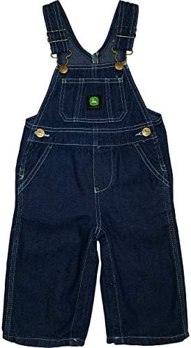 John Deere baby boys Newborn Denim Overall Bib, Denim, 12 18 US