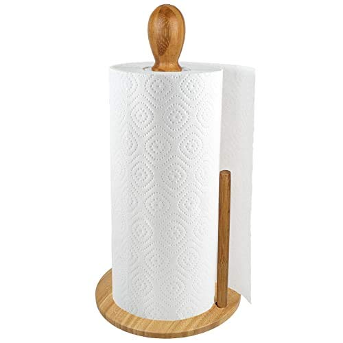 Greenco Counter Top Bamboo Paper Towel Holder, Perfect For Kitchen & Bathroom Organization & Decor, Fits Of Paper Towels #TOP23