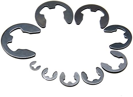 120 Pieces 10 Size 304 Stainless Steel E-Clip Retaining Snap Opening Ring Circlip Kit 1.5/2 /3/4/5/6/7/8/9/10mm with Plastic Box