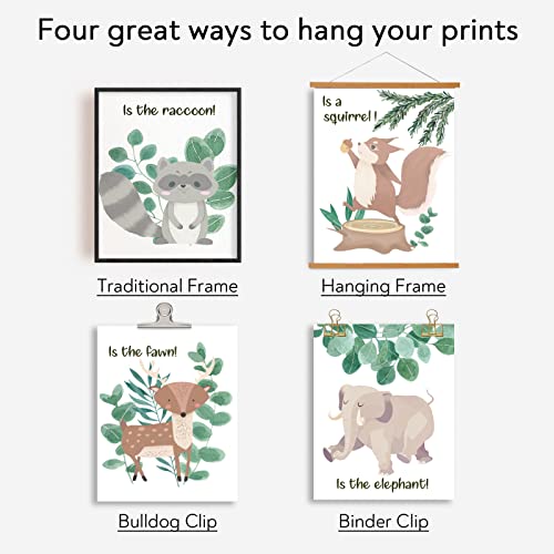 Superdant 6 Pcs Woodland Animal Wall Art Unframed Painting Canvas Decor Cute Baby Elephant Fawn Rabbit Fox Squirrel Racoon Prints Safari Nursery Picture Wall Decor For Kids Playroom Decoration #TOP6