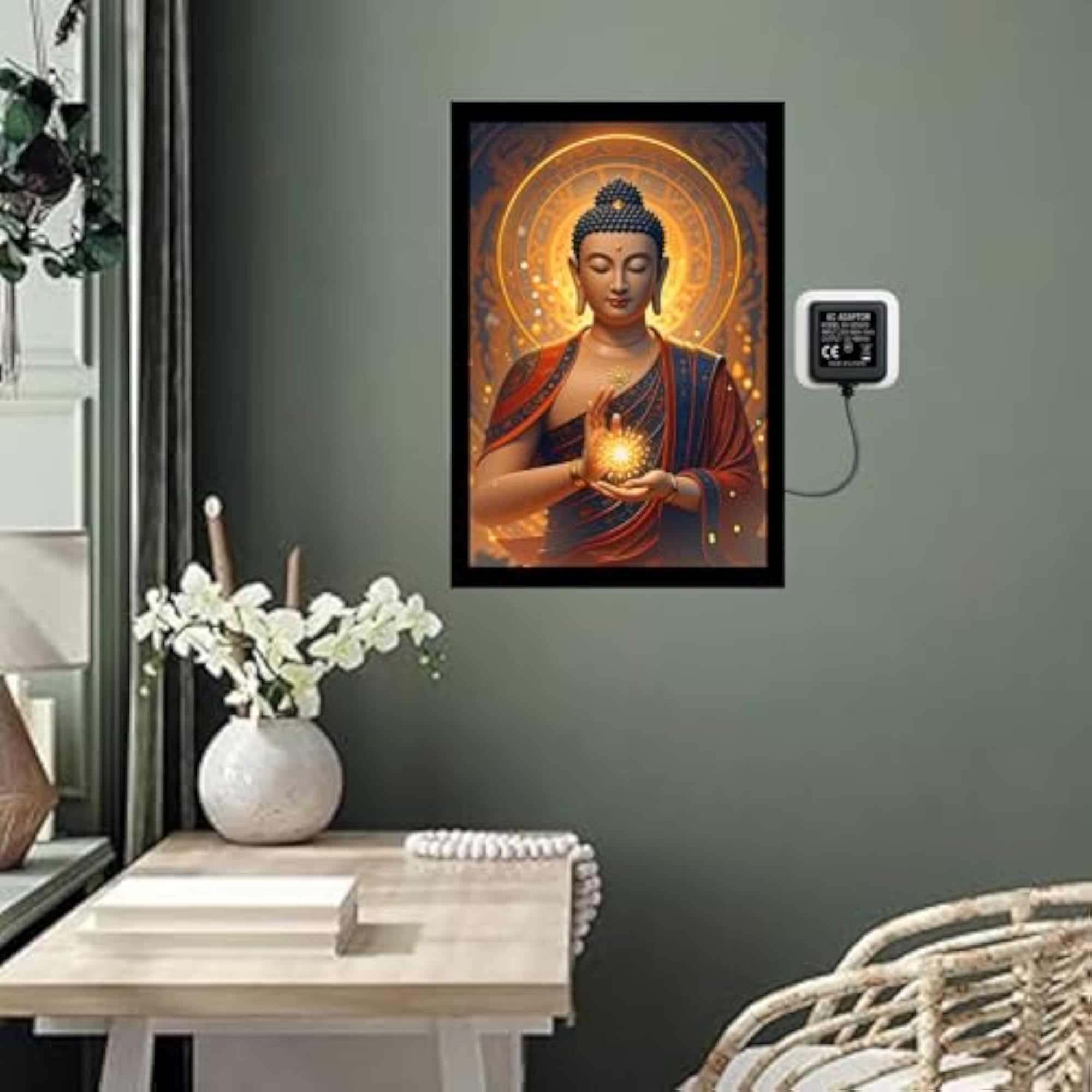 LED Buddha Wall Art, Illuminated Spiritual Decor