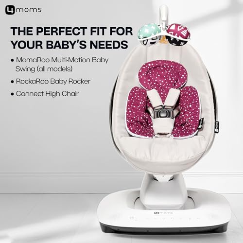 Image of 4moms RockaRoo and MamaRoo Infant Insert, Machine Washable, Soft, Plush Fabric, Reversible Design, Maroon