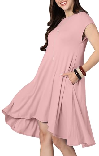 Image of KOH KOH Womens 2026 Short Cap Sleeve Casual Summer Comfy Flowy Mini Dress