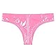 MSemis Damen Wetlook String Tanga Ouvert-Slip Hotpants Lack Leder Shorts Unterwäsche Erotik Dessous Gogo Höschen Reizwäsche mit Reißverschluss Rosa C M