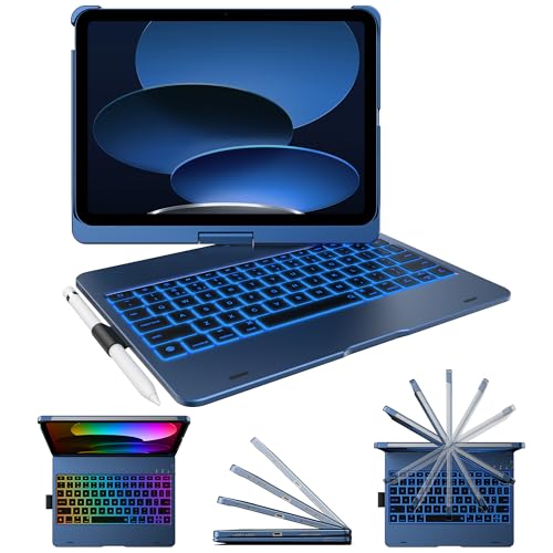 Image of typecase Flexbook iPad A16 11th & 10th Gen Keyboard Case, Midnight Blue | Fits iPad A16 11-inch 2025 & 10th Gen 10.9-inch 2022; trackpad-free typing, long battery, 360 hinge, 11-color backlit