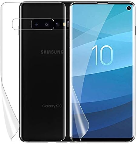 AMOVO Screen Protector for Galaxy S10 (6.1'') [2Front+1Back] [Fingerprint ID Friendly] Samsung Galaxy S10 Screen Protector TPU [Not Glass] [Self Healing] S10 Case Friendly Soft Film (2Front+1Back)