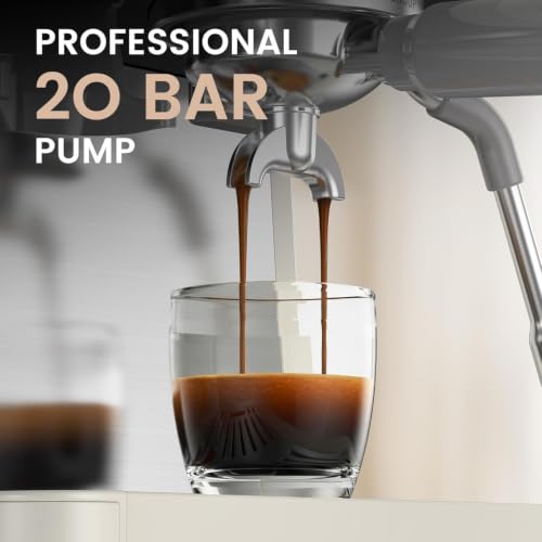 Image of Kismile 20 Bar Espresso Machine with Grinder and Milk Frother Steam Wand