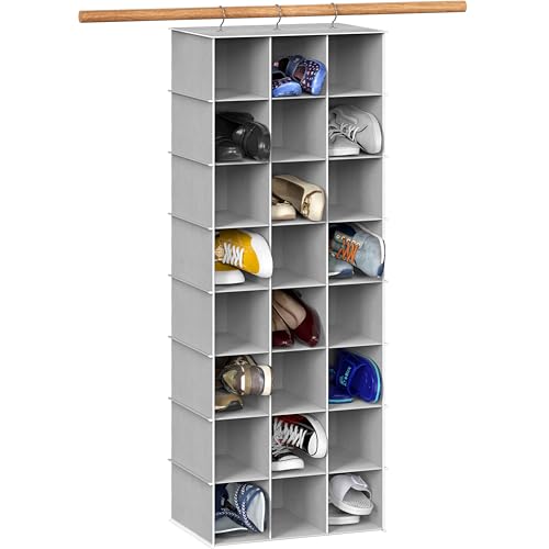 Simple Houseware 24 Section Shelves Hanging Shoes Organizer Holder for Closet, Gray