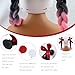 Eaaxup 2 Psc Black Pink Helmet Pigtail with Detachable Suction Cup Motorcycle Helmet Ponytail Bicycle Helmet Braids Hair Tails for Any Helmets Decorations Many Colors (Helmet not Included)