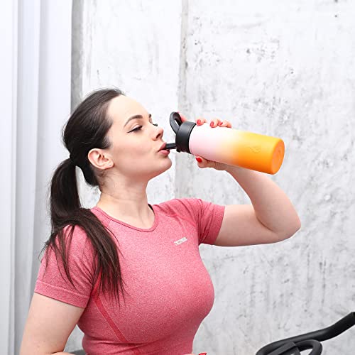 image for BJPKPK Insulated Water Bottles with Straw Lid, 22oz Cold & Hot Thermo,