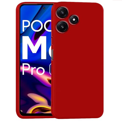 Image of Back Cover for Mi Redmi 12 5G / Poco M6 Plus 5G / M6 Pro 5G | Full Camera Protection | Premium Liquid Silicon Case | Flexible Bumper Case for Mi Redmi 12 5G / Poco M6 Plus 5G / M6 Pro 5G (Red)