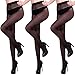 Women’s 3 Pack Sheer Pantyhose Silky Reinforced Crotch Tights Panty Hose of MERYLURE (Medium, Black)