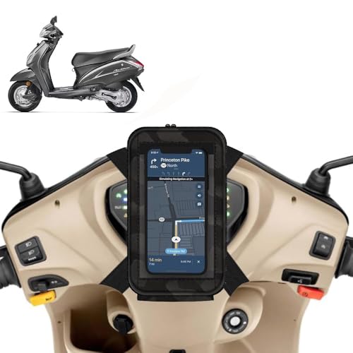 Image of Universal Mobile Holder /Stand /Mount Pouch for Scooters Scooty for Activa 4G (Black