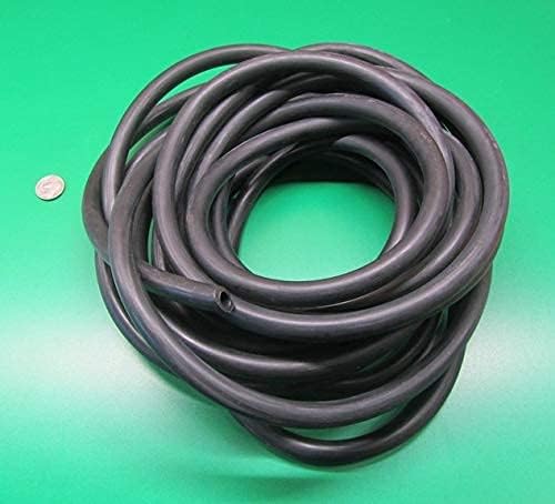 Acid Resistant Black Neoprene Round Tubing 80A .500" (1/2") OD x .312" (5/16") ID x 100 Ft. Length 1 Roll