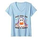 Photo Gallery donna just here for boos and books camicia carino halloween fantasma maglietta con collo a v Photo Gallery donna just here for boos and books camicia carino halloween fantasma maglietta con collo a v