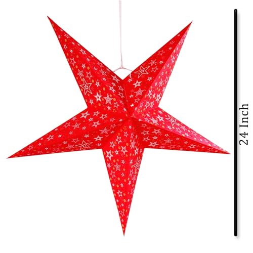 ME & YOU Hanging Paper Star|Diwali Decorative Star|Hanging Star for Diwali, Christmas, Party, Birthday, New Year Decoration|Xmas Party Decor Paper Star-24In-Pack 1